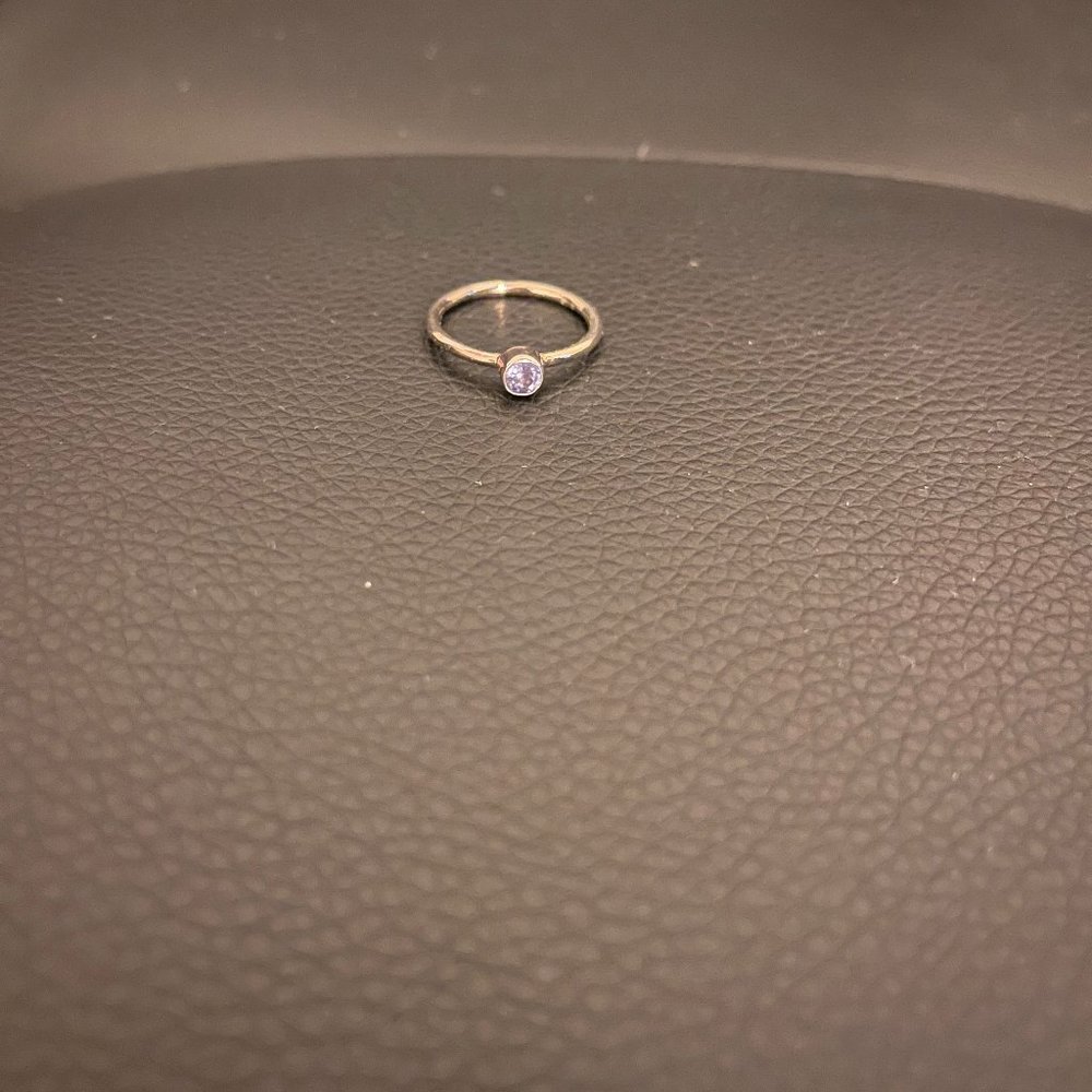 Tanzanite .925 Silver Ring - Round Size 6
